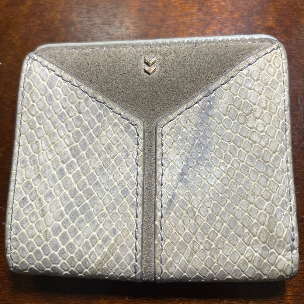 Beige snake and leather wallet Covet by Stella and Dot